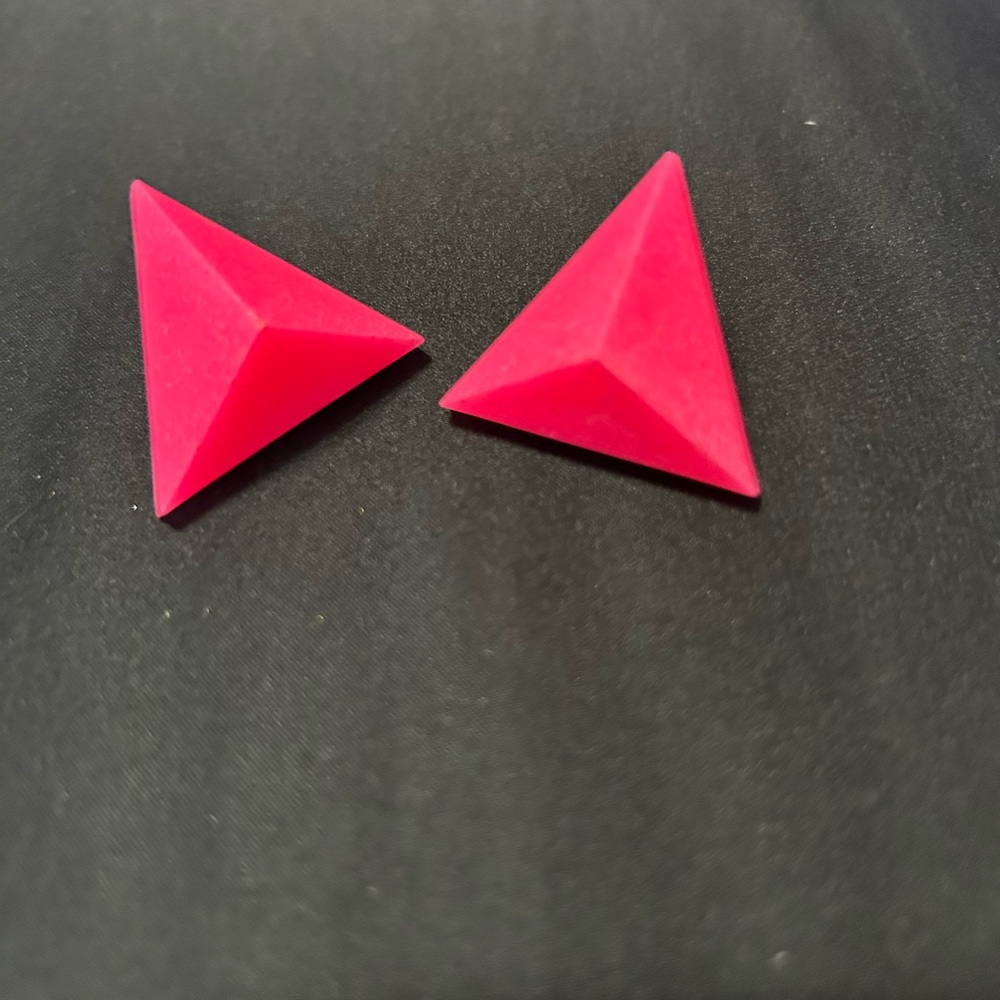 Geometric Magenta Earrings